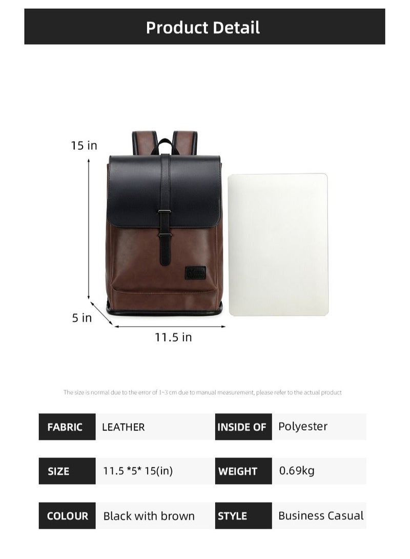 RAHALA GLD117 Front Flap Leather Waterproof Multi-Pocket Travel Bag Backpack  - Image 5