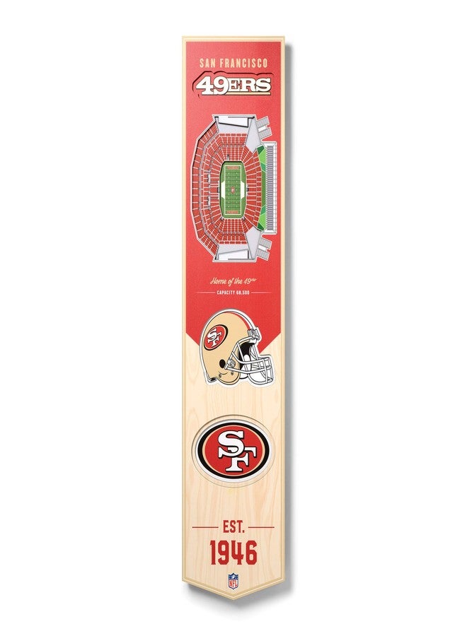 يو ذا فان لافتة ملعب ليفي ثلاثية الأبعاد لفريق سان فرانسيسكو 49ers التابع لدوري كرة القدم الأمريكية - 8 × 32 بوصة، بألوان الفريق - Image 1