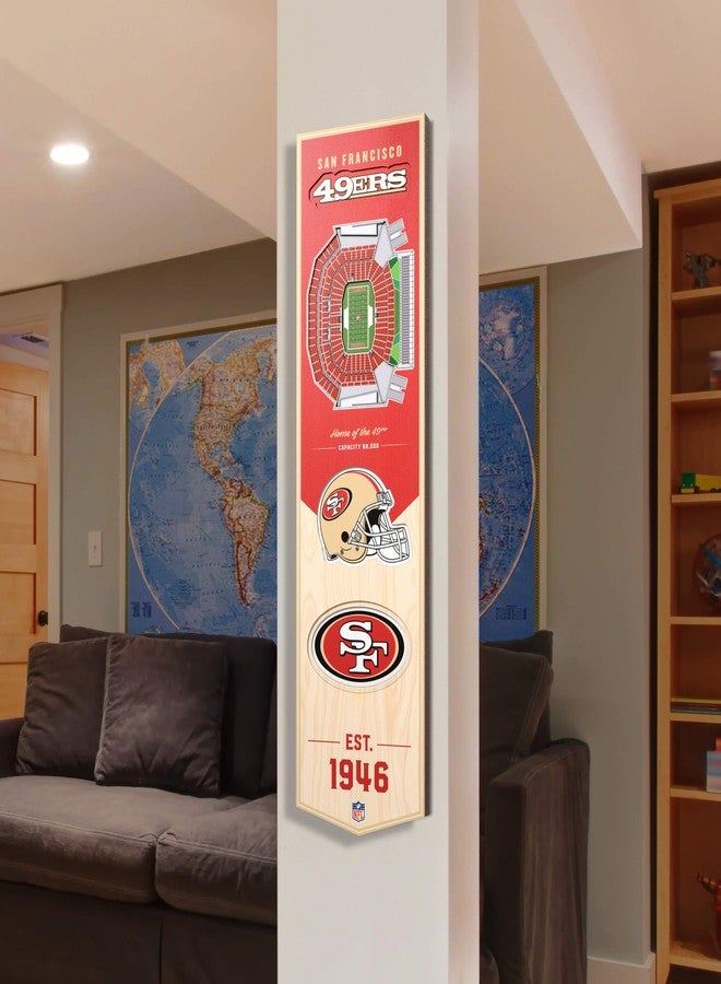 يو ذا فان لافتة ملعب ليفي ثلاثية الأبعاد لفريق سان فرانسيسكو 49ers التابع لدوري كرة القدم الأمريكية - 8 × 32 بوصة، بألوان الفريق - Image 2