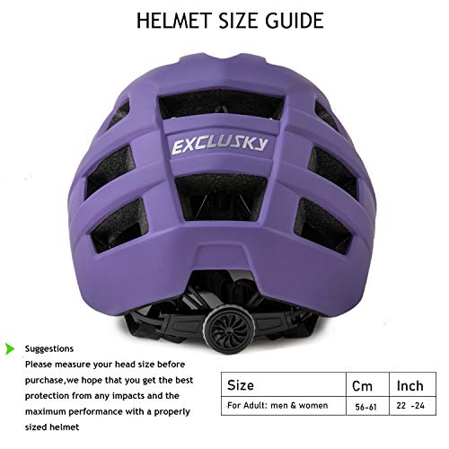 Exclusky Bike Helmet Adults Lightweight Bicycle Helmet Mountain Bike Helmet for Men Women - Image 2