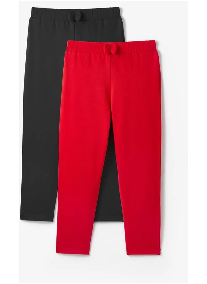 جون June Baby Girl 2-Pack Sweatpant Black - Red