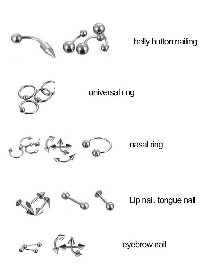 LIVQORA Stainless Steel Body Piercing Jewelry Set 85PCS Eyebrow Rings Tongue Bars Lip Studs Ear Piercings Hypoallergenic Nickel-Free Durable Cool for Men Women Everyday Wear - Image 2