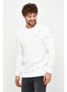 Cool Tarz Cool Style White Men's Destroyed Model Knitwear Sweater  - Image 5
