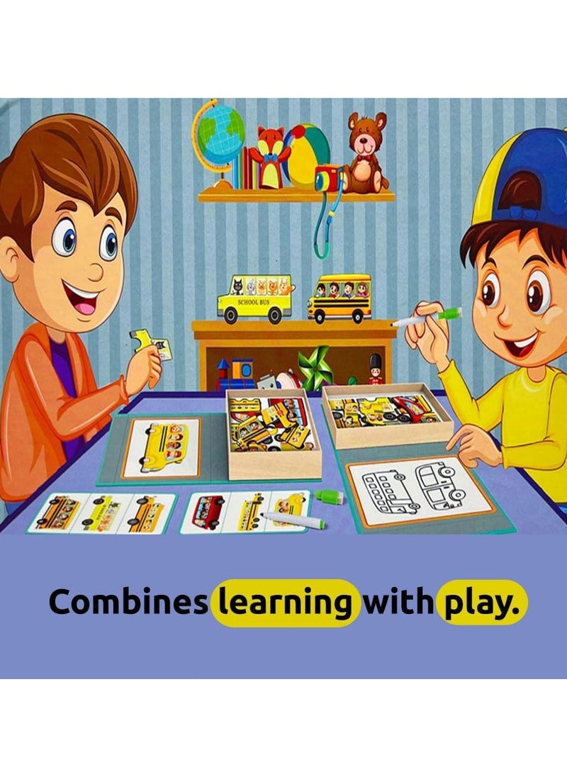 TOY GARDEN Magnetic Puzzle Set with Urban Traffic Theme - 2-in-1 Interactive Learning Toy for Kids, Including Magnetic Puzzle, Drawing Board, and Accessories - Perfect for Early Childhood Education, Enhancing Fine Motor Skills, Creativity, and Cognitive Development  - Image 5