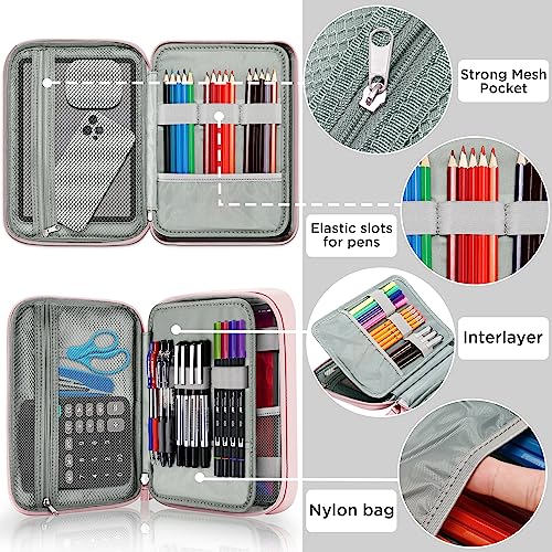 Zannaki Big Capacity Storage Pouch Marker Pen Pencil Case Simple Stationery Bag Box Art Tool & Sketch Storage Boxes for Bullet Journal Middle High School Office College Student Girl Women Adult Teen - Image 3