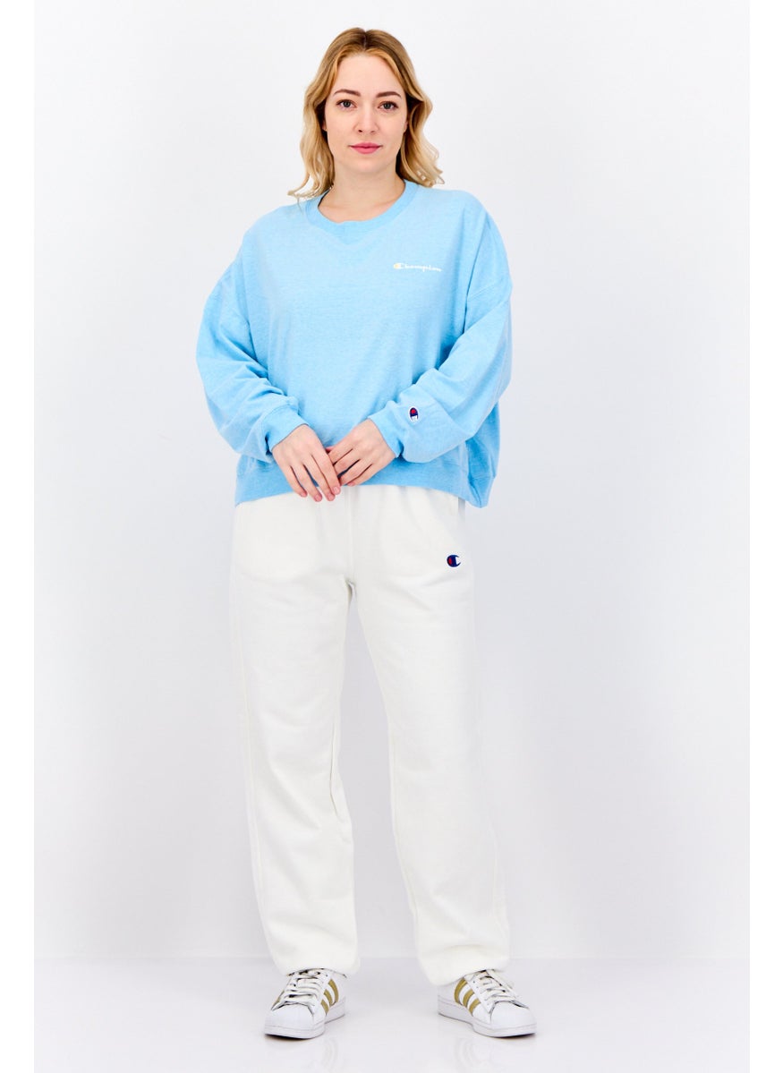 Champion Women Sportswear Fit Long Sleeve Outdoor Crop Sweatshirt, Turquoise  - Image 4
