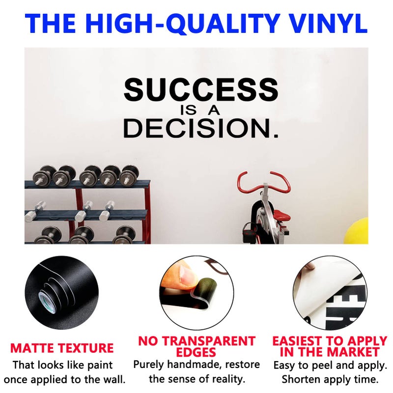 SEATUNE Wall Decals for Men  Inspirational Wall Stickers  (Easy to Apply)  Vinyl Wall Decor Art Positive Quotes  Gym Office School Living Room Dorm  Home Sayings Words Signs  Success is A Decision 32 ""X12.5 "" - Image 2