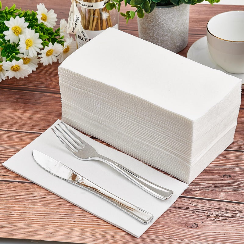 JOLLY PARTY 100PACK Disposable Hand Towels for Bathroom, Soft and Absorbent Paper Guest Towels Disposable Decorative Bathroom Hand Napkins for Kitchen, Parties, Weddings, Dinners - Image 2