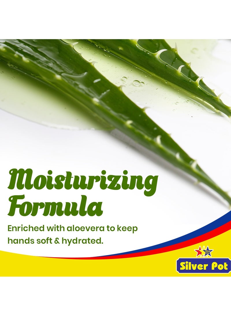 سيلفر بوت عبوة غسول اليدين بالألوفيرا من قطعتين (400 مل) - تركيبة مرطبة لطيفة برائحة الصبار المهدئة وحماية فعالة من الجراثيم والعناية اليومية - Image 3