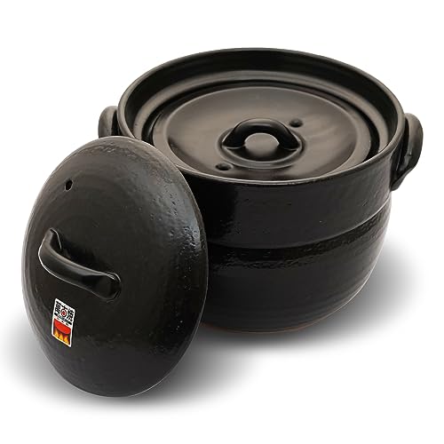 COTONOHA Banko Ware Earthenware Rice Cooker Donabe- Double-Lid Design for Fluffy Rice, English manual included for cooking rice, Even Heating & Enhanced Flavor Experience, Made in Japan (3-4 Cups) - Image 1
