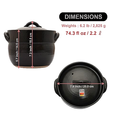 COTONOHA Banko Ware Earthenware Rice Cooker Donabe- Double-Lid Design for Fluffy Rice, English manual included for cooking rice, Even Heating & Enhanced Flavor Experience, Made in Japan (3-4 Cups) - Image 3