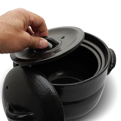 COTONOHA Banko Ware Earthenware Rice Cooker Donabe- Double-Lid Design for Fluffy Rice, English manual included for cooking rice, Even Heating & Enhanced Flavor Experience, Made in Japan (3-4 Cups) - Image 5