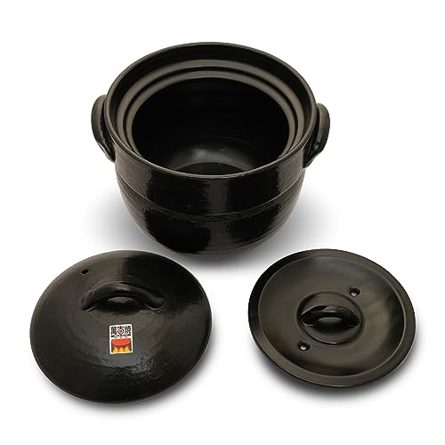 COTONOHA Banko Ware Earthenware Rice Cooker Donabe- Double-Lid Design for Fluffy Rice, English manual included for cooking rice, Even Heating & Enhanced Flavor Experience, Made in Japan (3-4 Cups) - Image 4