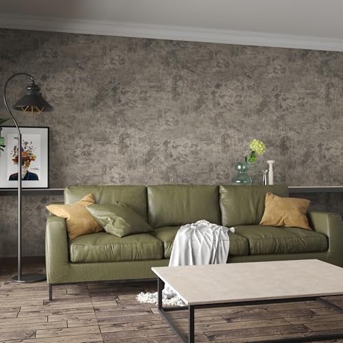 3yecao 16"×118" Thick Light Brown Grey Concrete Contact Paper Waterproof Gray Concrete Wallpaper Peel and Stick Vinyl Wrap Industrial Matte Textured Adhesive Cement Wall Tile Sticker for Bedroom Walls - Image 4