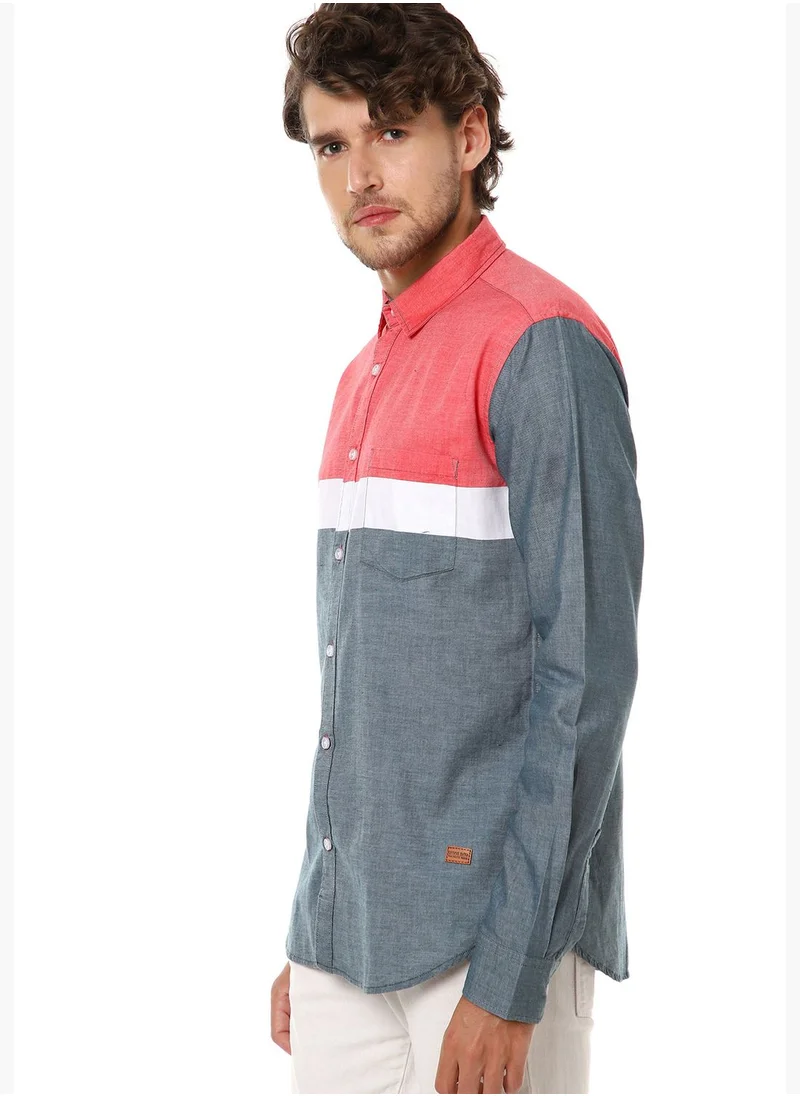 Campus Sutra Color Block Shirt
