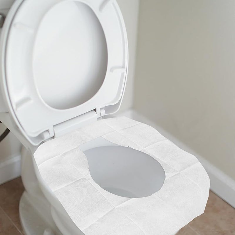 أغطية مقاعد المرحاض القابلة للتخلص منها 100 قطعة، وسادات سفر محمولة للبالغين للحماية الصحية - Image 3