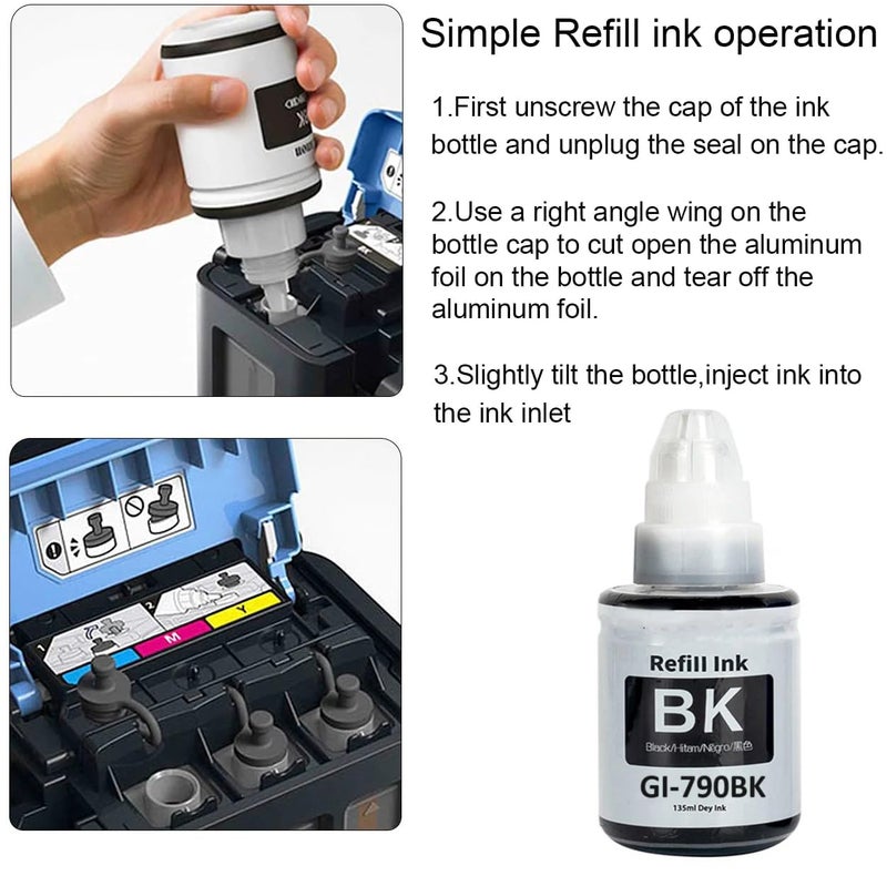 VAVIA GI-790 Black Ink Bottle Compatible Printer for Canon G1010 G2000 G2002 G2010 G2012 G3000 G3010 G3012 G4010 (CNN 790 Ink Black -2) - Image 3