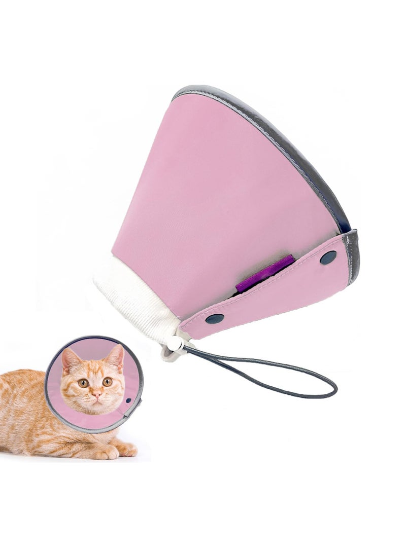 Excefore Cat Cone Collar Soft, Adjustable Cat Recovery Collar, Cat Cones After Surgery, Cat Neck Cone for Cats Kittens (Pink, Medium) - Image 1