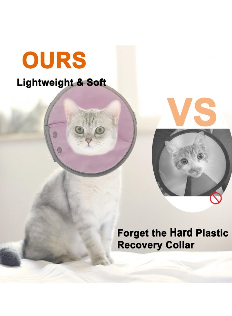 Excefore Cat Cone Collar Soft, Adjustable Cat Recovery Collar, Cat Cones After Surgery, Cat Neck Cone for Cats Kittens (Pink, Medium) - Image 2