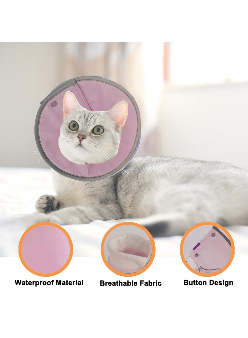Excefore Cat Cone Collar Soft, Adjustable Cat Recovery Collar, Cat Cones After Surgery, Cat Neck Cone for Cats Kittens (Pink, Medium) - Image 3