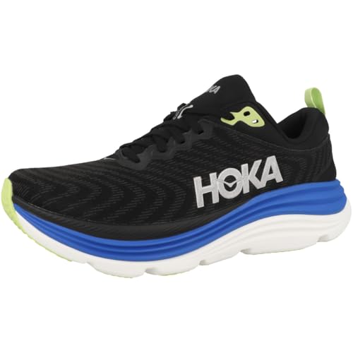 Hoka Men's Gaviota 5 Sneaker, Black/Electric Cobalt, 11.5 - Image 4