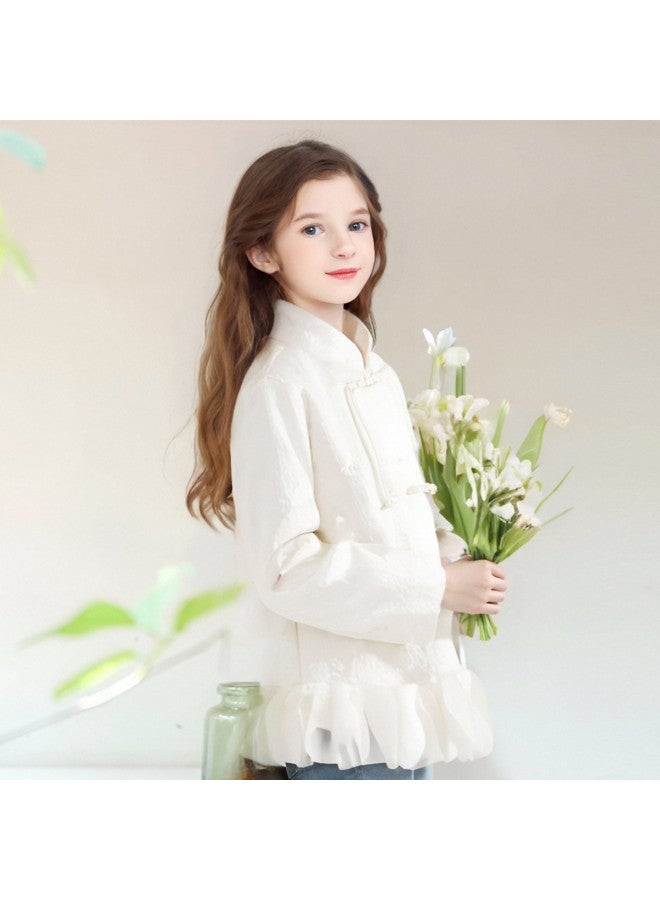 DEESHA 【معطف كلاسيكي على الطراز الصيني بقلابة تشيباوسام】 ملابس خارجية للفتيات في الربيع والخريف، قميص علوي جديد للأطفال على الطراز الصيني - Image 2