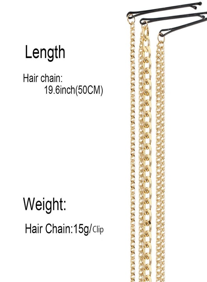 Campsis سلسلة شعر ذهبية من كامبسي، مجموعة 6 قطع من المشابك المعدنية، ملحقات ذيل حصان زخرفية للنساء - Image 5