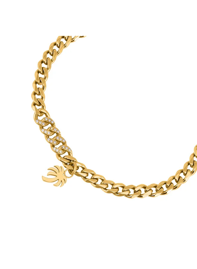 بالم انجلز Icona Yellow Gold Plated Stainless Steel Chain Bracelet for Women