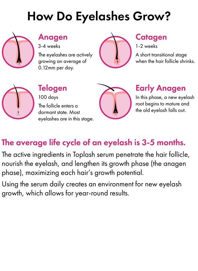 Toplash - XL Lash and Brow Booster, Growth Serum with Eyelash and Eyebrow Enhancer, Promotes Stronger, Thicker, Healthier Lashes with Botanicals and Peptides - Image 1