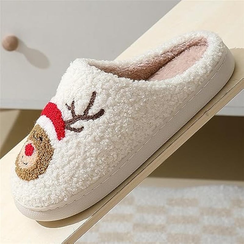 إسكدنيا شبشب نسائي بنمط لطيف على شكل قلب كبير على شكل فطر دافئ وناعم لغرفة النوم، صنادل زغبية مغلقة من الامام غير قابلة للانزلاق للمنزل وغرفة النوم - Image 4