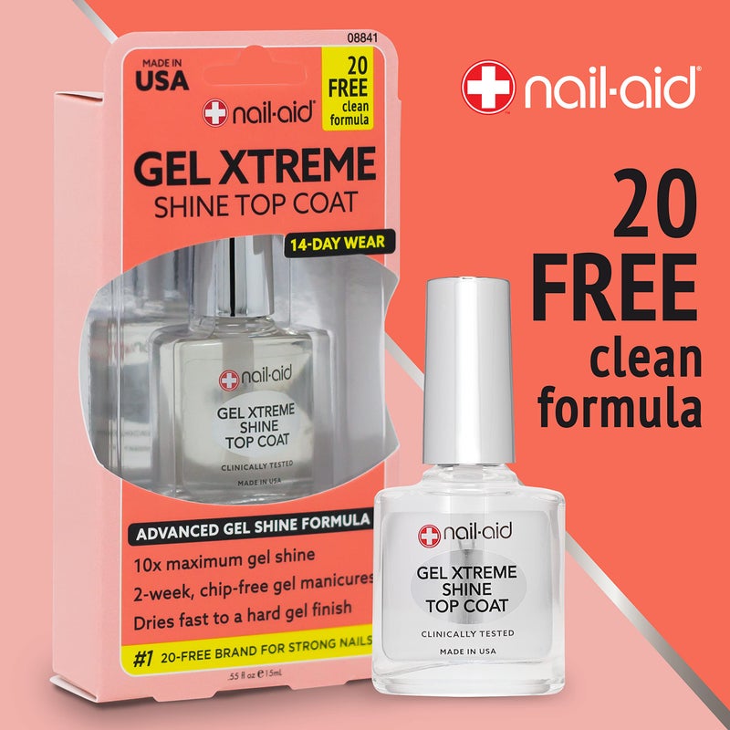 Nail-Aid Gel Xtreme Shine Top Coat, Clear, 0.55 Fluid Ounce - Image 2