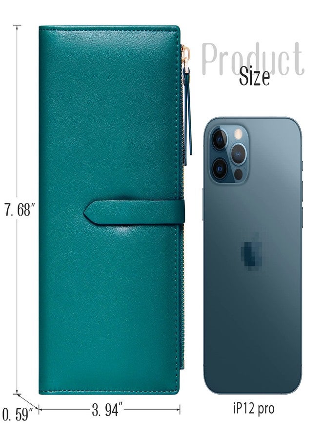 YOUBDM Slim Wallets for Women Credit Card Holder RFID Bifold Clutch Wallets Checkbook with Zipper Pocket - Image 2