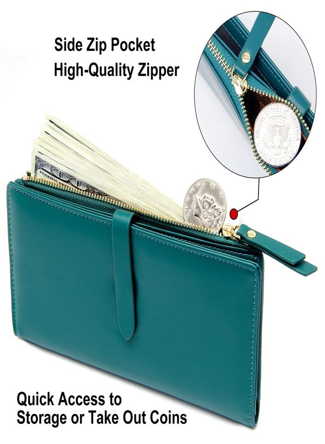YOUBDM Slim Wallets for Women Credit Card Holder RFID Bifold Clutch Wallets Checkbook with Zipper Pocket - Image 4