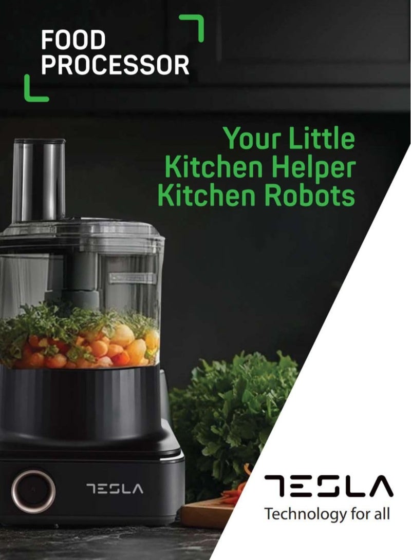 تسلا محضر طعام تسلا TSL‑FP300 – قوة 1000 واط ، سعة 2.3 لتر، خلاط، مطحنة، عصارة – 6 سرعات + Pulse ، شفرات ستانلس ، جهاز متعدد الوظائف لتحضير الطعام بدقة وسرعة - Image 5