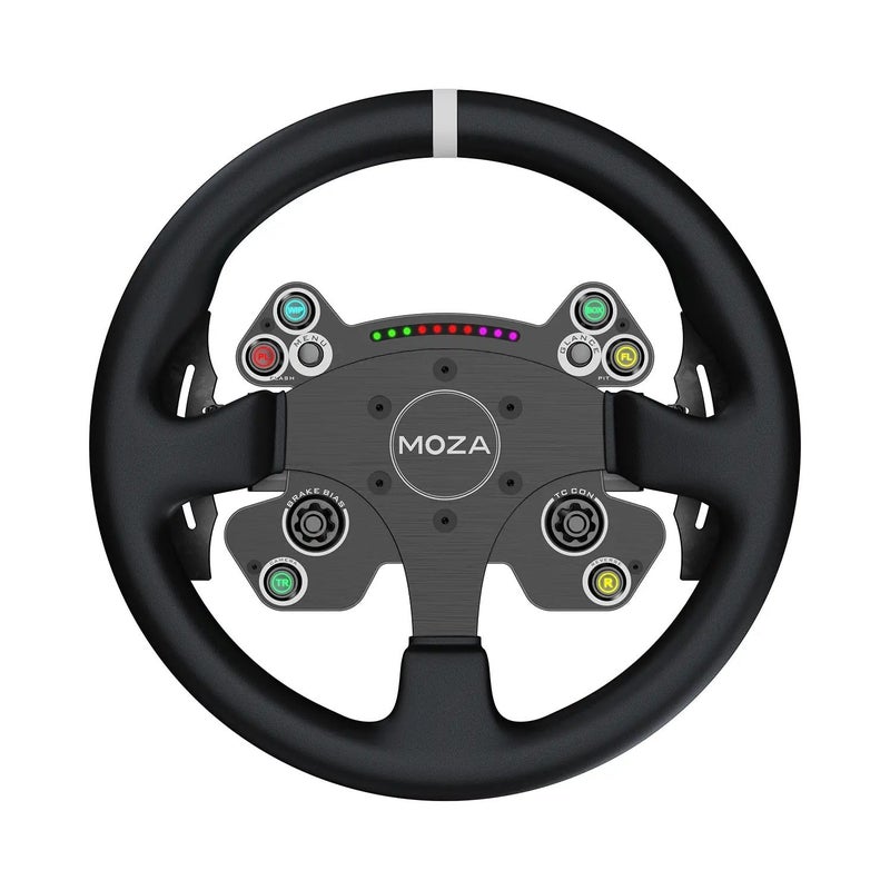MOZA CS V2P Racing Wheel for PC Gaming Steering Wheel 13 Inch Aviation Grade Aluminum Alloy Rim Carbon Fiber paddles RGB Indicator Pressable Joysticks and customizable controls - Image 2