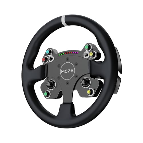 MOZA CS V2P Racing Wheel for PC Gaming Steering Wheel 13 Inch Aviation Grade Aluminum Alloy Rim Carbon Fiber paddles RGB Indicator Pressable Joysticks and customizable controls - Image 3
