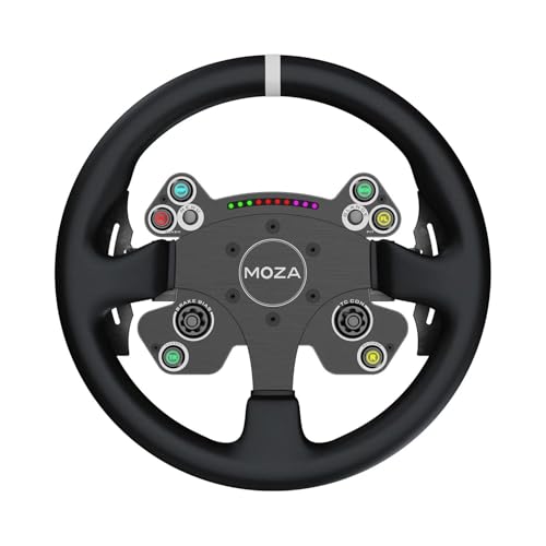 MOZA CS V2P Racing Wheel for PC Gaming Steering Wheel 13 Inch Aviation Grade Aluminum Alloy Rim Carbon Fiber paddles RGB Indicator Pressable Joysticks and customizable controls - Image 1