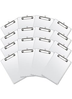Henoyso 16 Pieces Metal Clipboard A4 Letter Size 12.5 X 9 Inch Aluminum Edge Document Holder With Scale Aluminum Edge Clipboard With Low Profile Clip Vertical Silver Hardboard For Office School  - Image 1