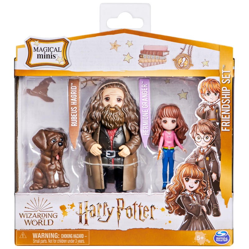 Wizarding World Harry Potter, Magical Minis Hermione and Rubeus Hagrid Friendship Set with Creature, Kids Toys for Ages 5 and up - Image 2