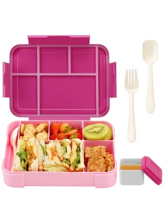 Bento Box, Lunch Box for Kids, Leak-Proof Lunch Box Container with 5 Compartment and Utensils Pink 23x17x4.8 cm 1300ML Plastic - pzsku/ZED953CC25A4FCA5861B4Z/45/_/1685006442/f3c208ca-3431-4fd7-bebc-1c220b68593d