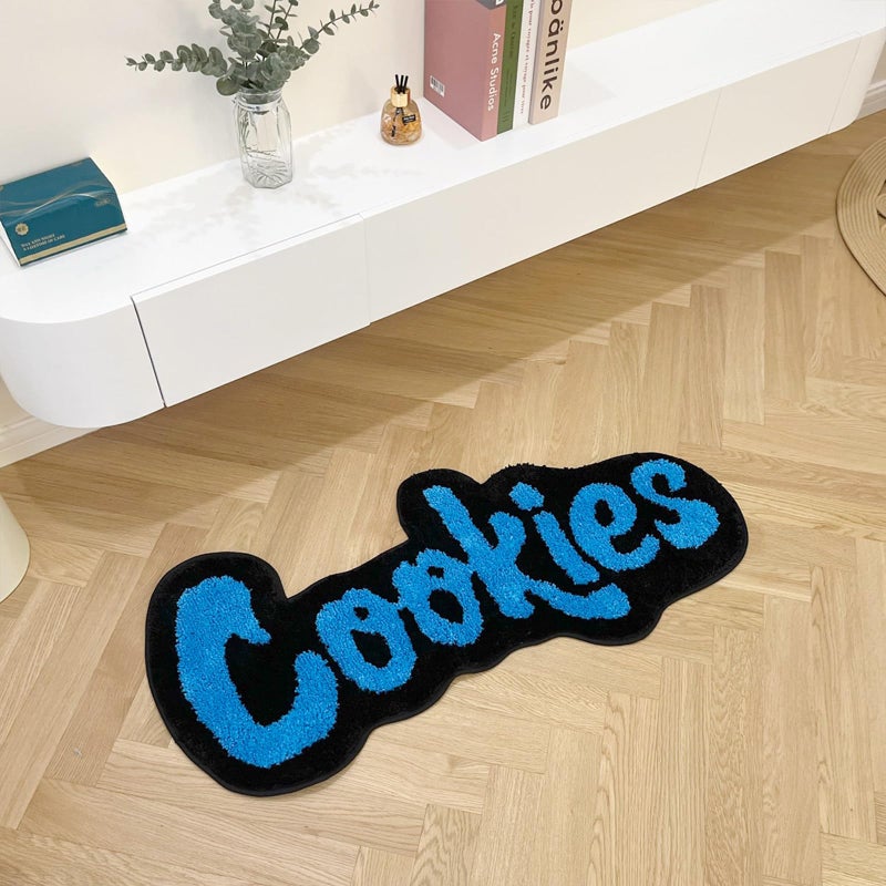 LAKEA Handmade Cookies Tufted Rug for Bedroom Irregular Shaped Tufted Carpet Mat Soft Plush Room Decoration (39.4X17.7inch (100X45cm)) (Blue) - Image 4