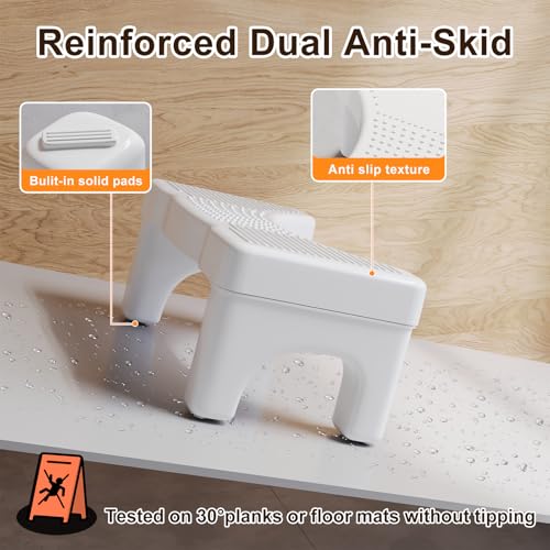 Aofure Premium Toilet Stool Squat for Adults, Non-Slip Squatting Poop Stool for Bathroom, Portable Toilet Pooping Stool for Adult/Kids, 7 Inch Potty Foot Step, US Patented - Image 3