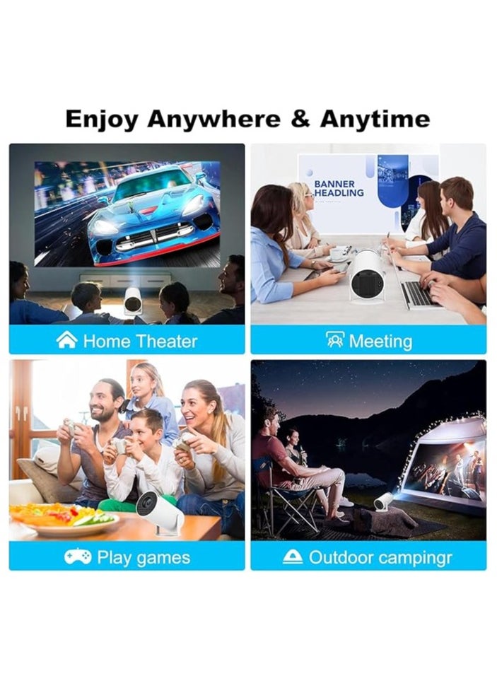 Generic - Mini Projector HY300 PRO - 4K, Auto Keystone Correction, 200 ANSI Lumens, Portable Smart Projector with 2.4/5G WiFi 6, BT 5.0, 130 Inch Screen, 180 Degree Flip, Round Design - Home Video Projector - Image 1