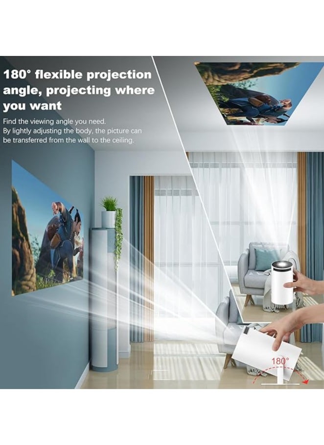 Generic - Mini Projector HY300 PRO - 4K, Auto Keystone Correction, 200 ANSI Lumens, Portable Smart Projector with 2.4/5G WiFi 6, BT 5.0, 130 Inch Screen, 180 Degree Flip, Round Design - Home Video Projector - Image 1