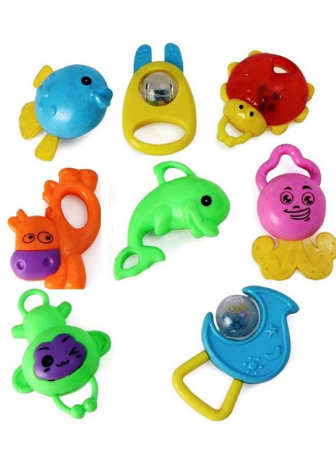 BabyGo Rattle Set With Teathers For New Born Babies Toy For Babies Nontoxicpack Of 8 (Multi Color)  - Image 3