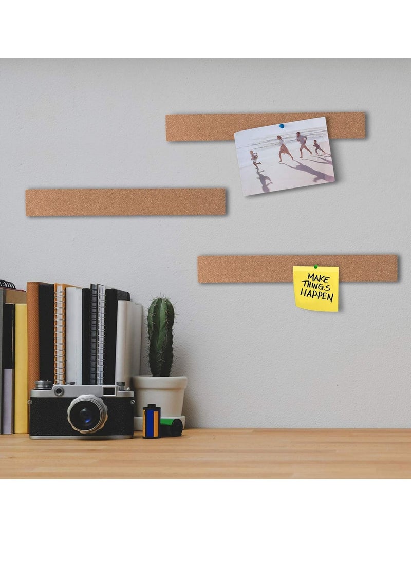 SYOSI Cork Board, Bulletin Board Bar Strip, 15"" x 2""- 1/2"" Thick, Frameless Cork Board Strips, with 35 Multi-Color Push Pins, Strong Self Adhesive Backing  - Image 5