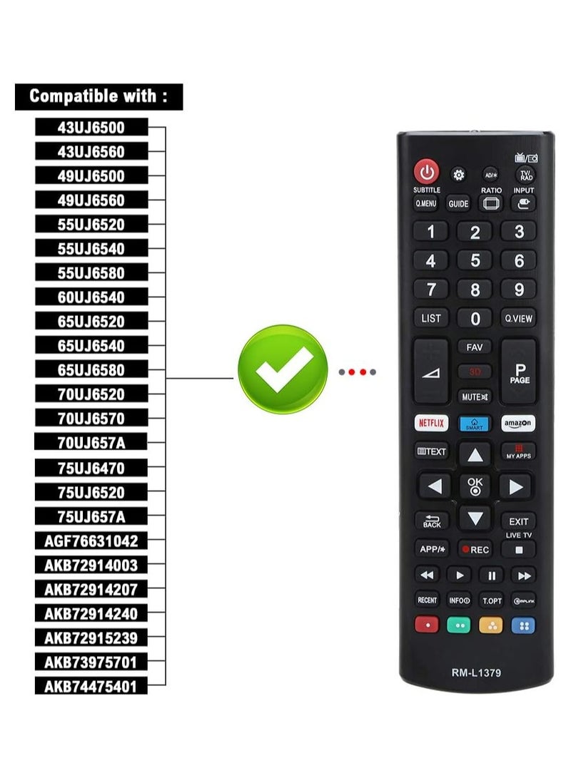 TV remote control Replacement  RM-L1379 for lg akb75095307 akb75095303 and similar model, netflix 3d Infrared. - Image 4