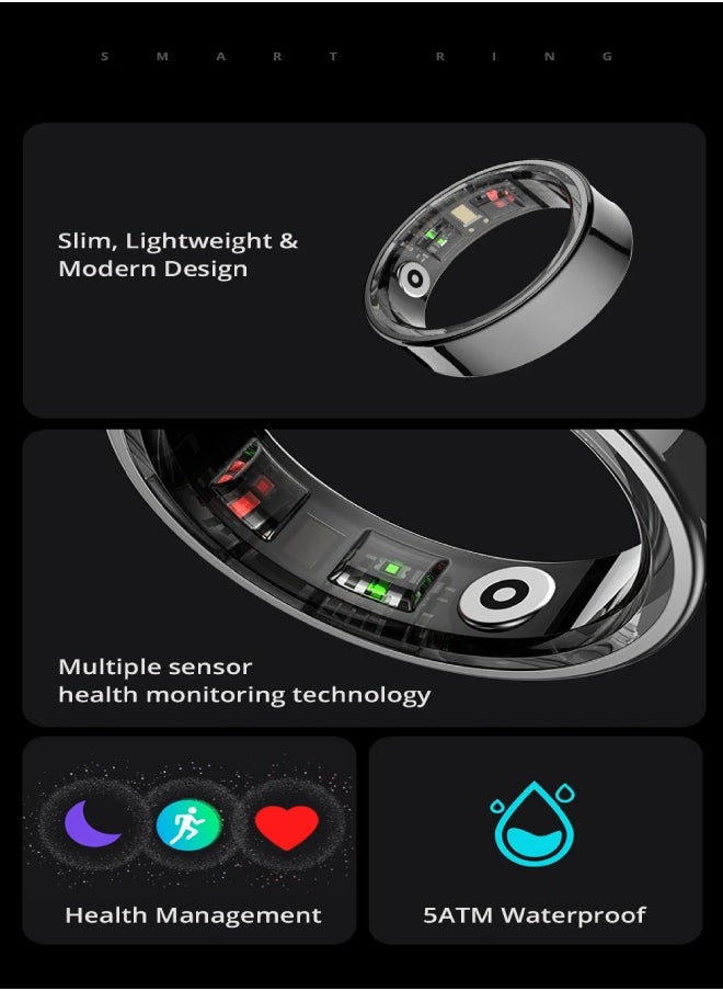 ColMi COLMI R09 Smart Ring For Men Women with Charging Case, Body Temperature Health and Sleep Monitor For Xiaomi Samsung iPhone  - Image 3