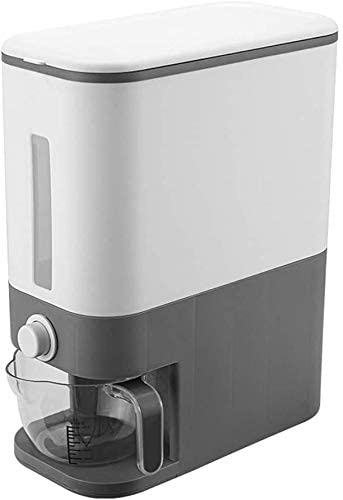 Jolfay Jolfay Airtight Food Dispenser Kitchen Storage Container for CornflakesCerealPulsesBeansOatmealCandyNamkeenDry FoodChaval Bucket PVC 10 kg 1 Piece gray  - Image 1