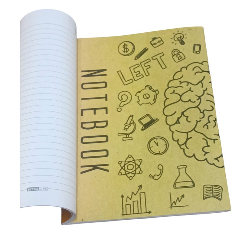 Extra Line University Notebook Stapled Ruled 60 Sheets Craft Design Coated Cover A4